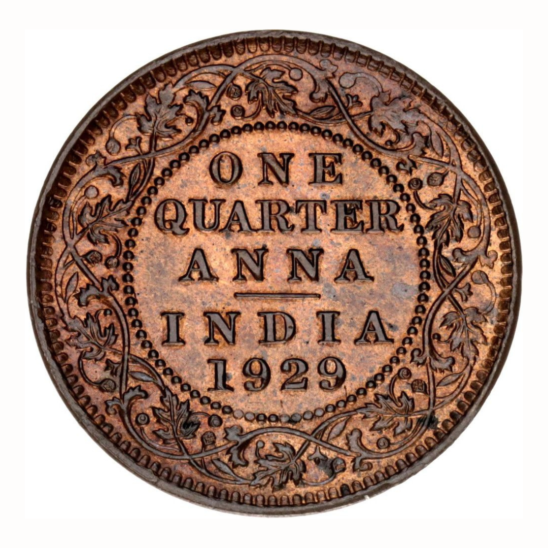 One Quarter Anna 1929 George V King Given Different Good Condition
