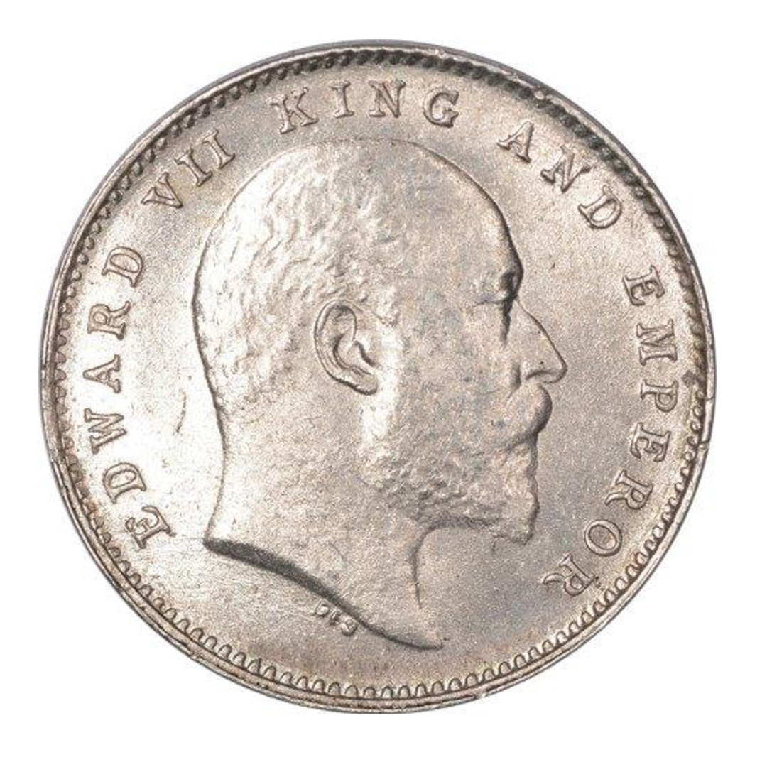 Two Anna Silver Coin 1905 Edward VII King & Emperor Rare