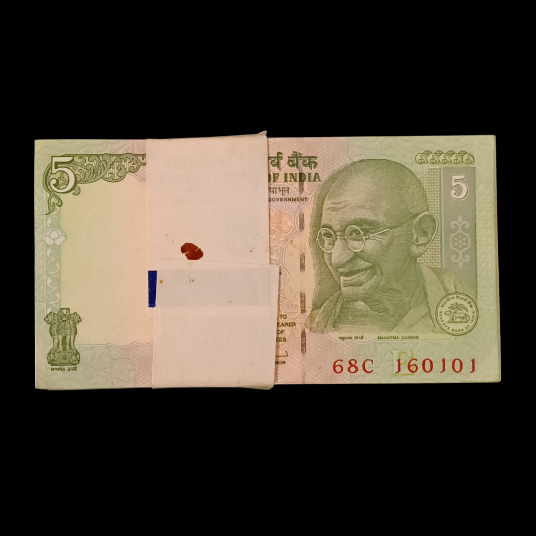 Rs 5 Packet Birthday Anniversary 100 Notes Serial 160101 Rare