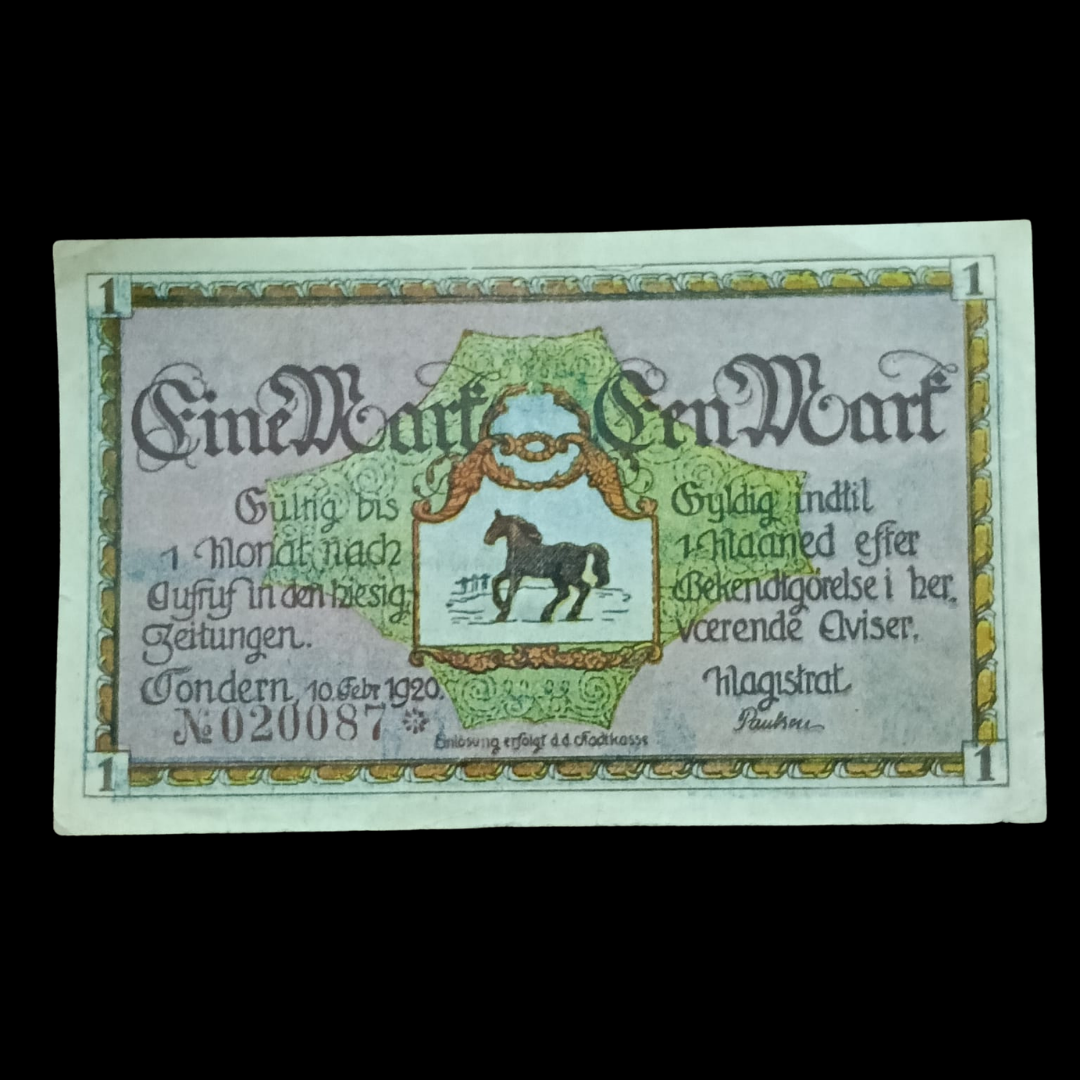 1 Mark Notgeld city of Tondern (now Tønder, Denmark) 1920