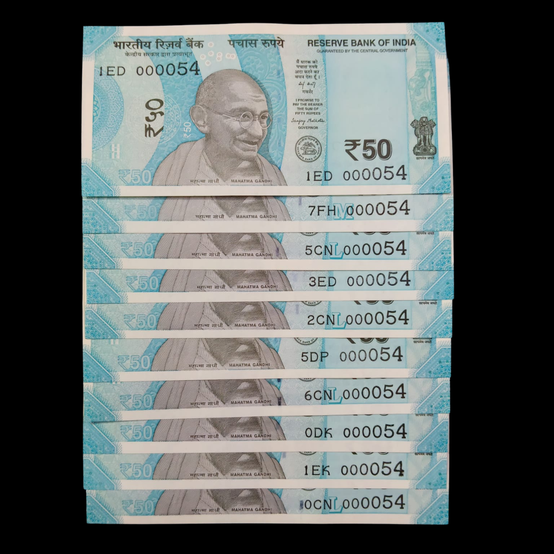 Rs 50 Super Lower Number 10 Pcs Lot 000054 Rare Difficult To Collect