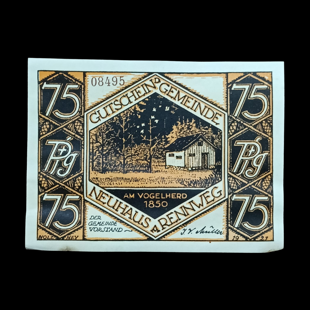 75 Pfennig Notgeld Neuhaus a. Rennweg, Im Vogelherd und am Vogelherd 1850