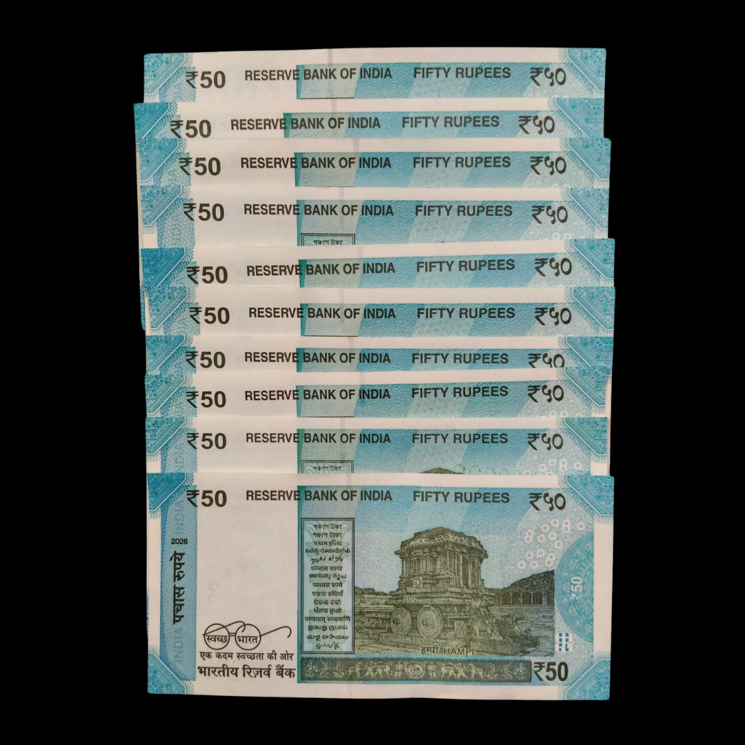 Rs 50 Super Lower Number 10 Pcs Lot 000075 Rare Difficult To Collect