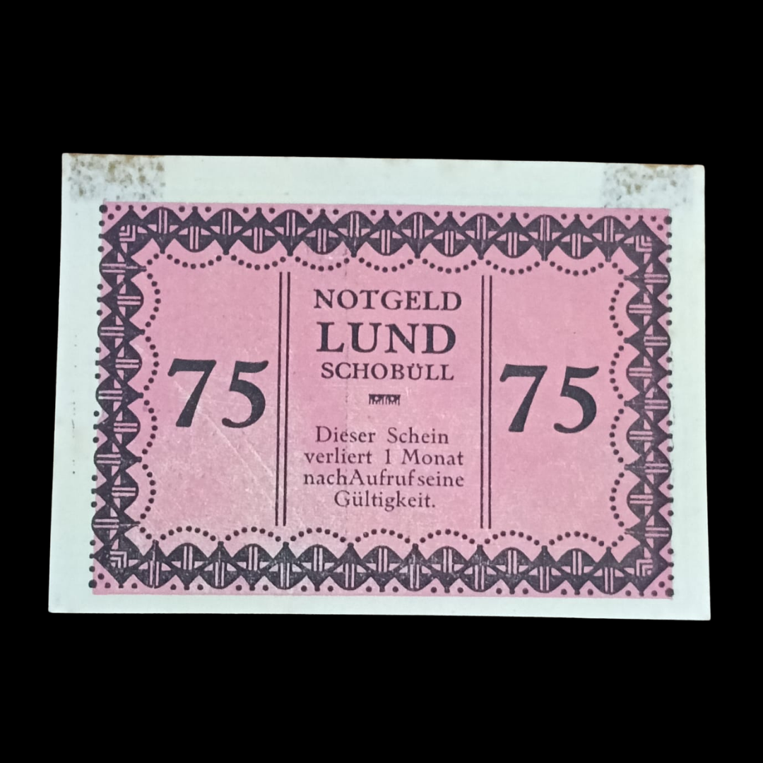 75 Pfenning Mark Notgeld Lund Schobüll Banknote Schleswig-Holstein
