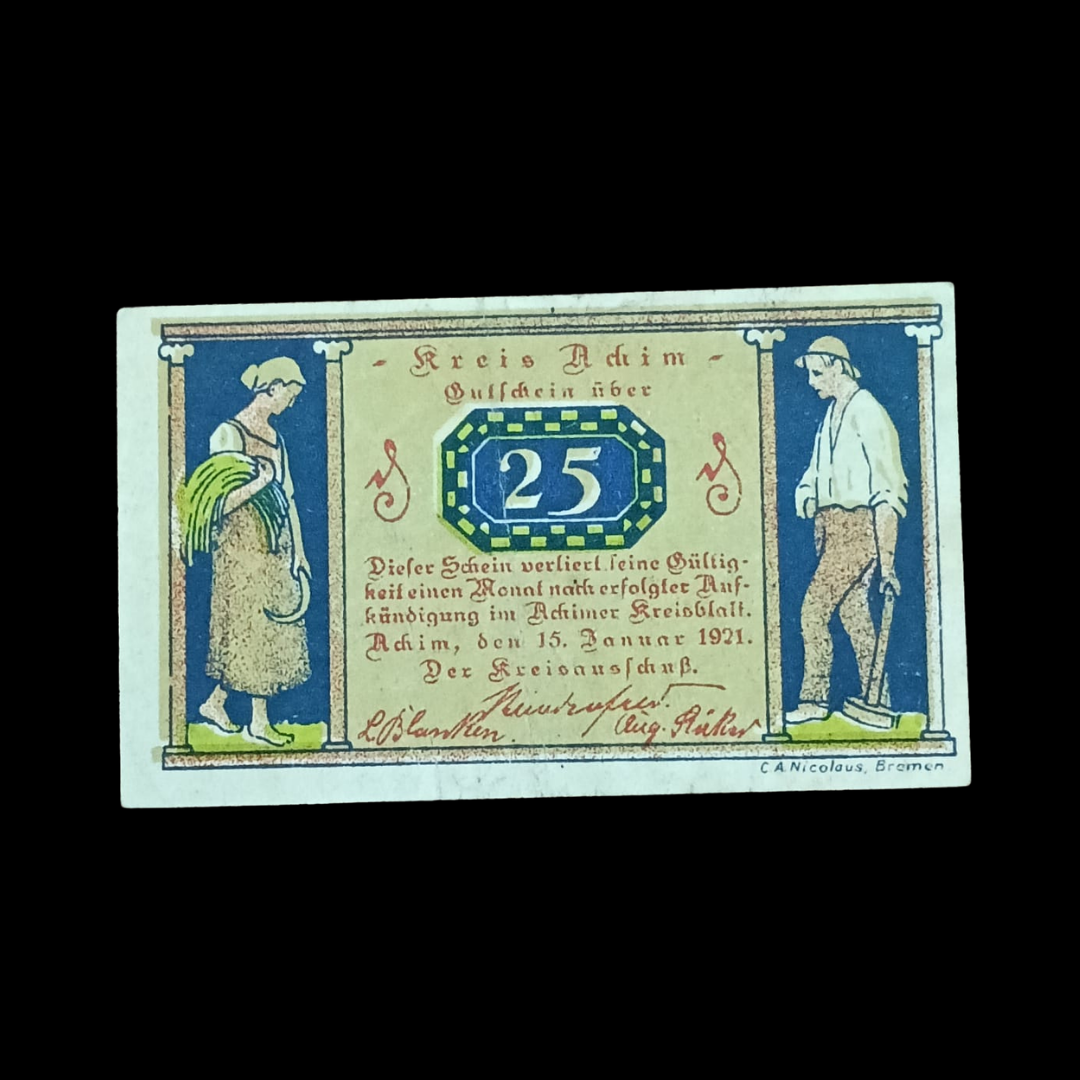 25 Pfennig Weimar Republic District of Achim (Kreis Achim) 1921