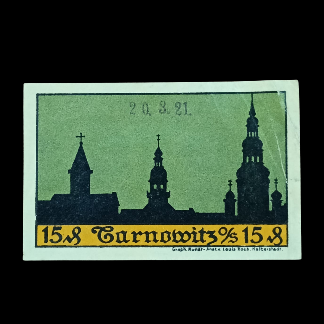 15 Pfennig Notgeld Upper Silesia (now Tarnowskie Góry, Poland)