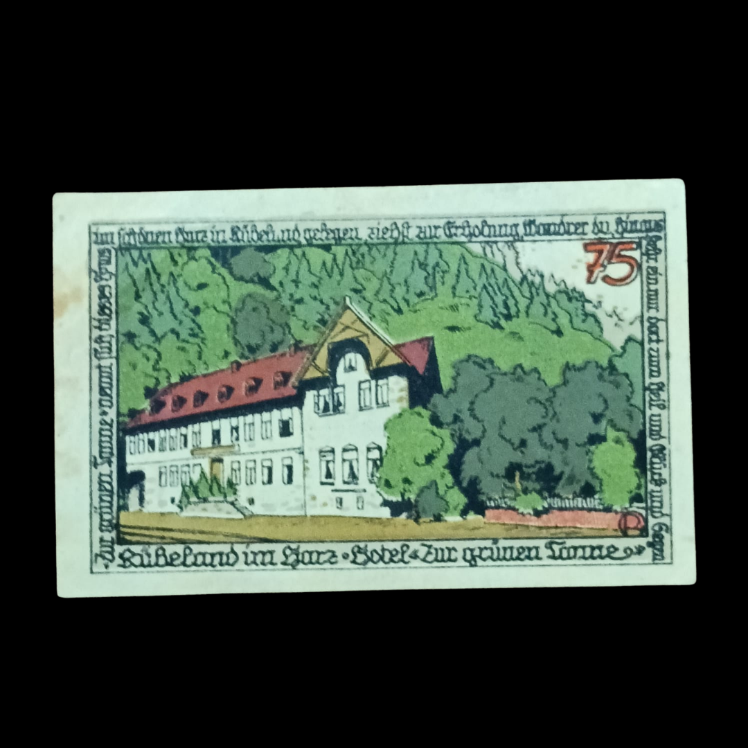 75 Pfennig Notgeld C. Pieper, Rübeland (Harz region, Germany)