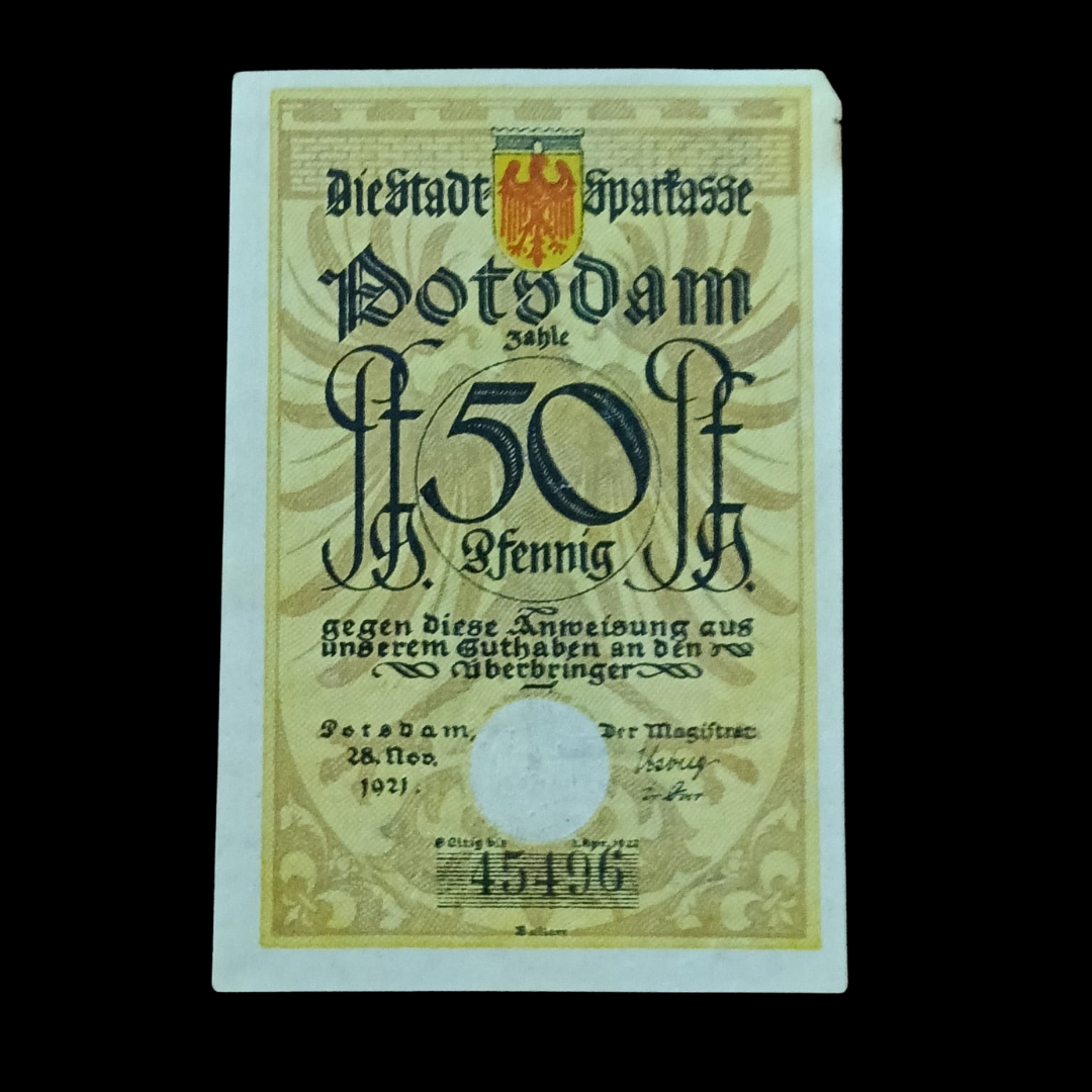 50 Pfennig Notgeld City of Potsdam, Prussian Province of Brandenburg
