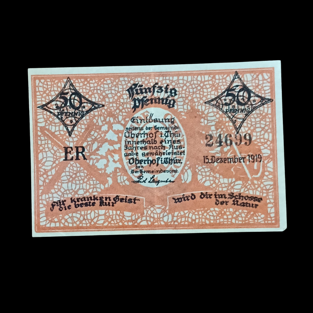 50 Pfennig Notgeld Municipality of Oberhof i. Thür. (Germany)
