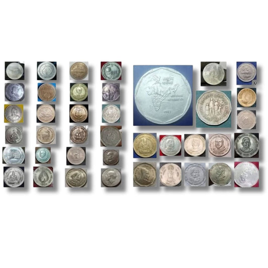 All Commemorative Coin In ₹1 And ₹2 40 Type Of Coin Xf Aunc To Unc Mix Mint Bombay+Kol+Hyd +Noida