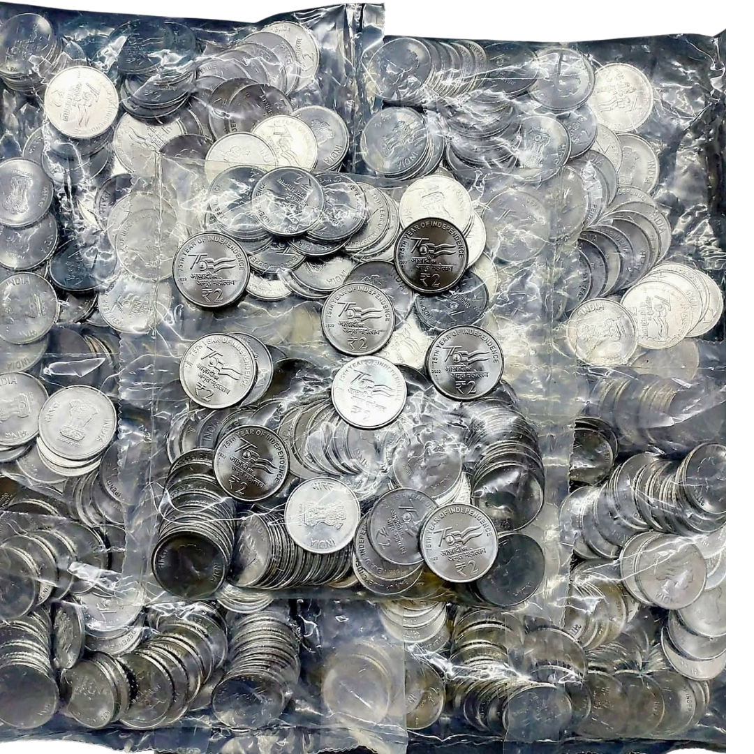 BEAUTIFUL COLLECTIBLE PACKET 2RS NEW COINS AAZAADI KA AMRUT MAHOTSAV MUMBAI Hyderabad MINT PACKETS AVAILABLE