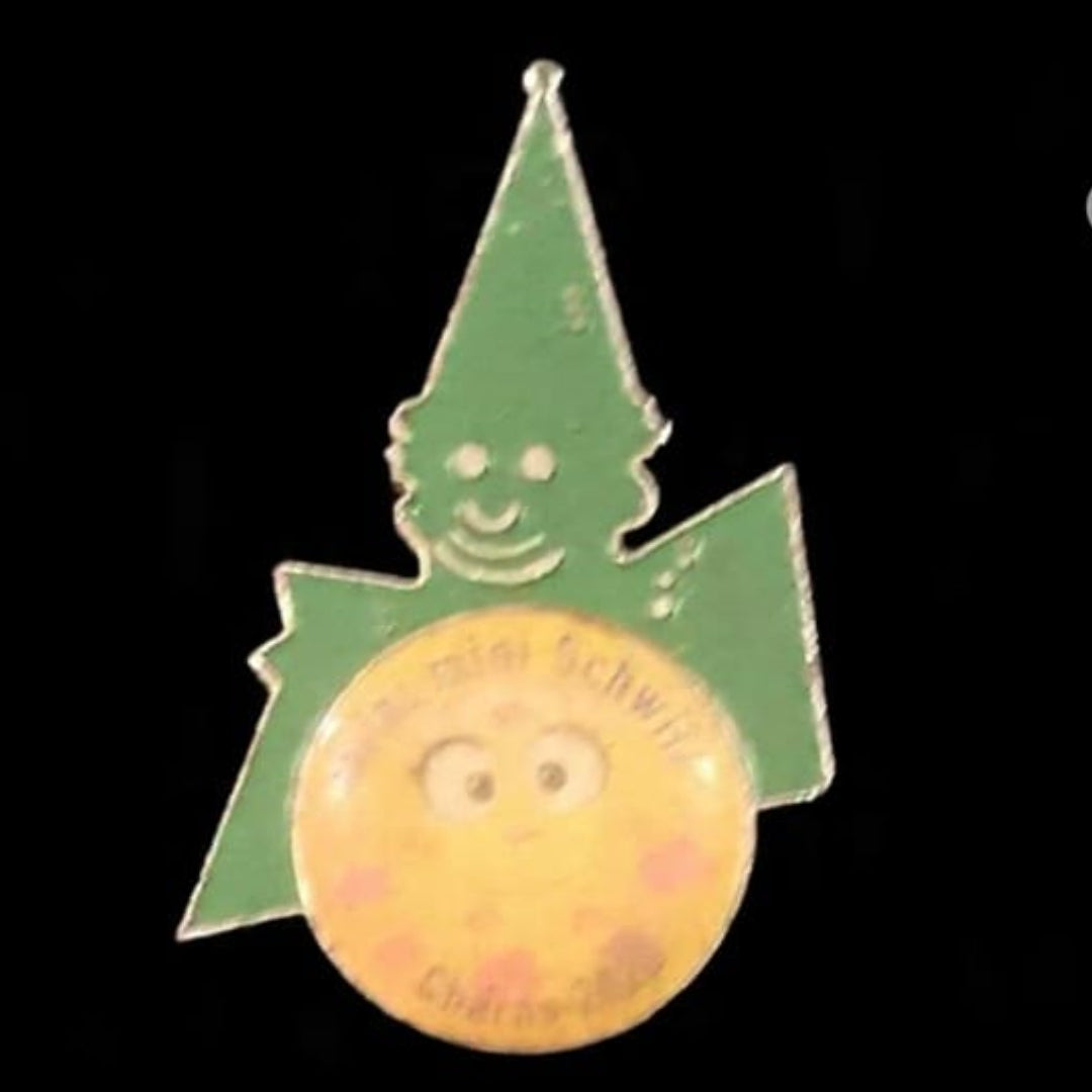 BUGA Mascot Enamel Pin Badge – Green Tree & Sun Face Character - Collection Bazzar