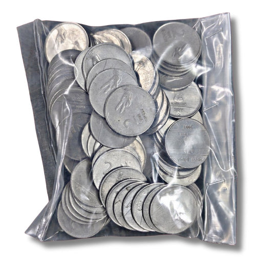 BULK LOT: 100 Pcs India 2 Rupees "Thumb Pattern" FSS Coins - Mixed Years 2008, 2009, 2010