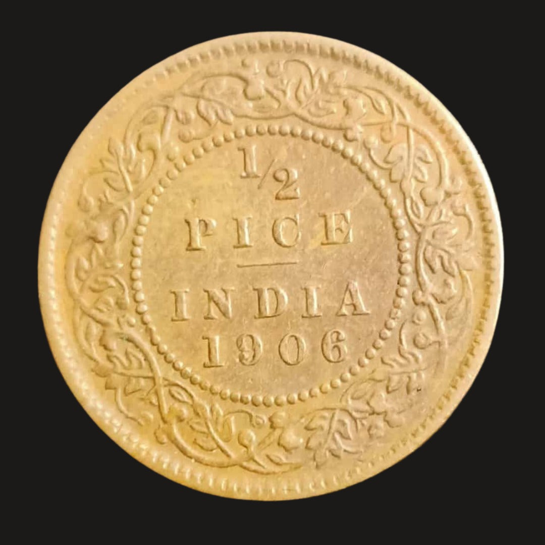 British India 1/2 Pice Edward king And  Empire V 1906 Coin rare - Collection Bazzar