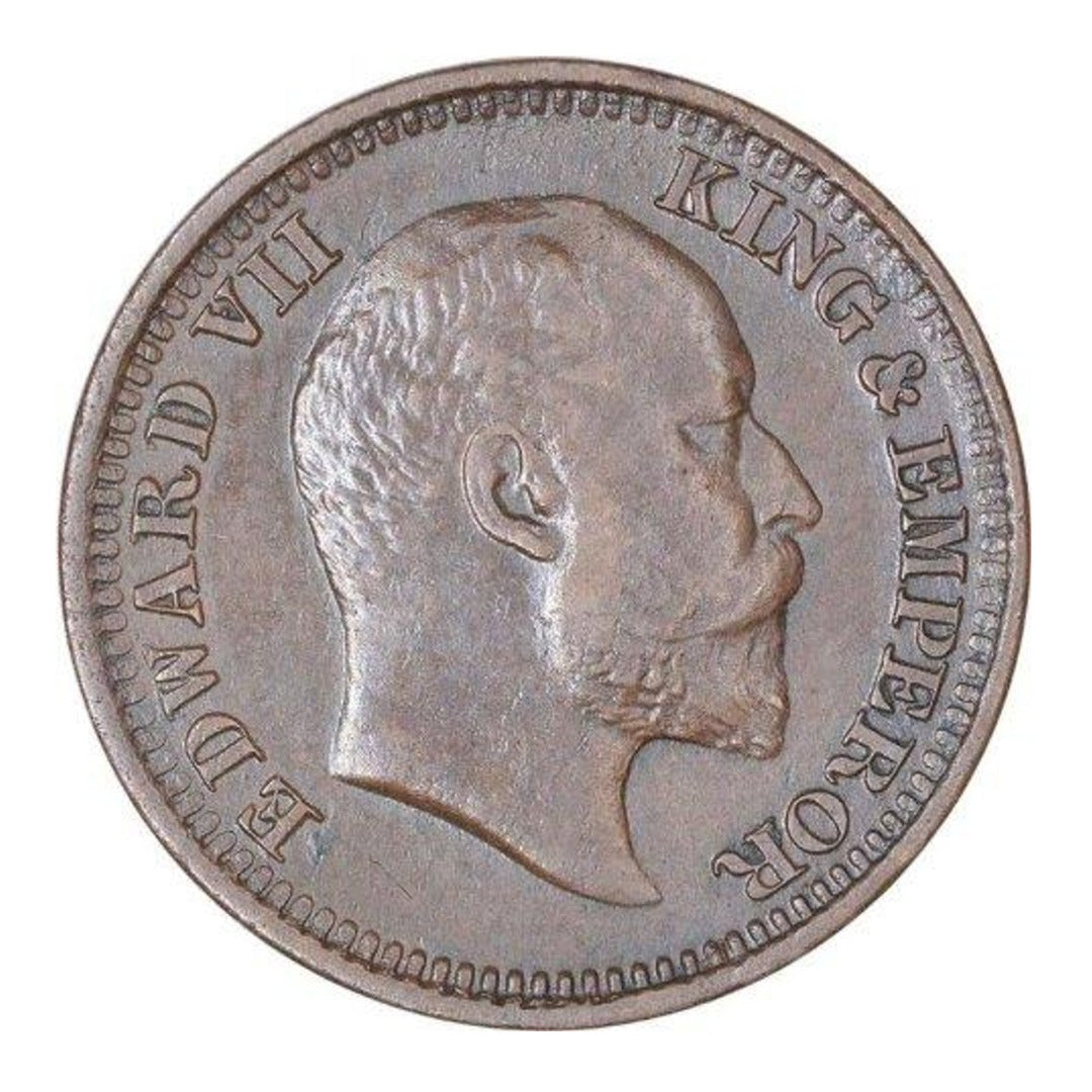 British India 1/2 Pice Edward king And  Empire V 1907 Coin rare difrent pice given - Collection Bazzar