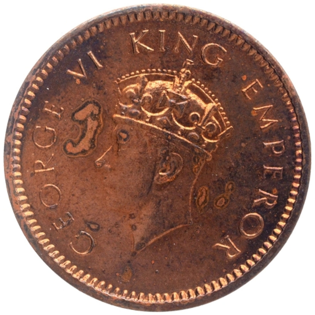 British India 1/2 Pice George V King Emperor 1939 Coin Rare - Collection Bazzar