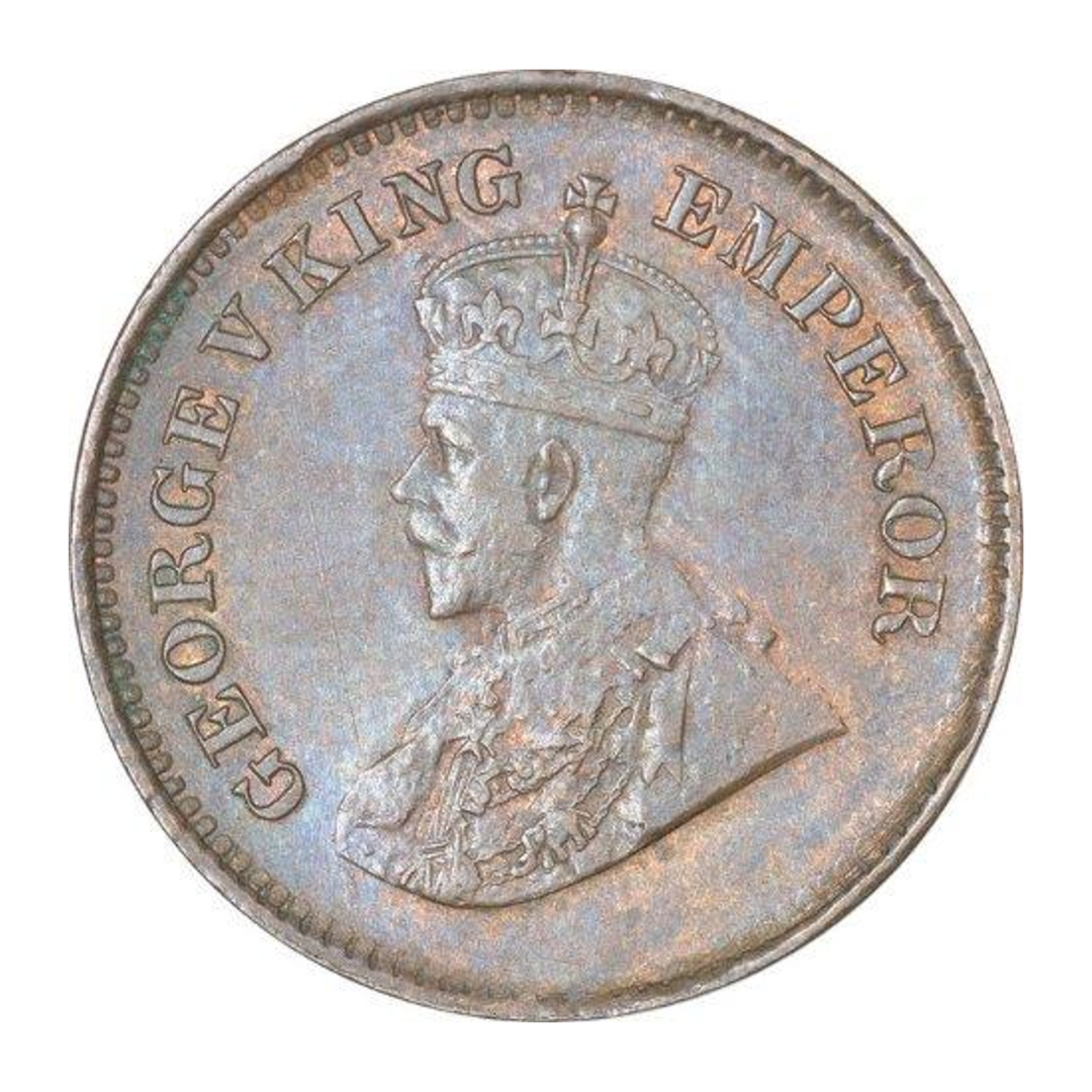 British India 1/2 Pice George V king Emperor 1920 Coin Rare - Collection Bazzar