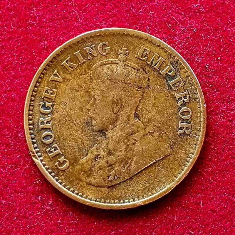 British India 1/2 Pice George V king Emperor 1932 Coin Rare - Collection Bazzar