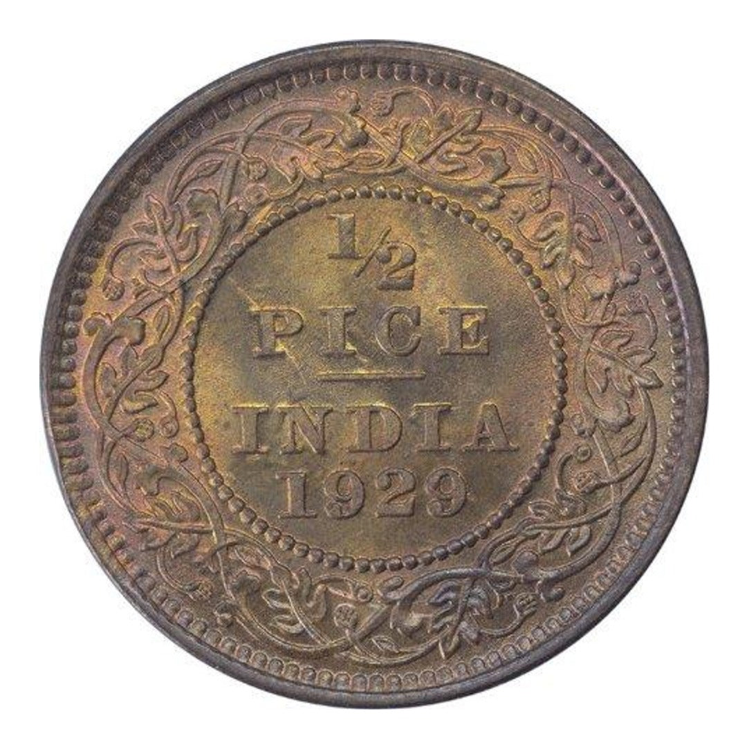 British India 1/2 Pice George V king Empire V 1926 Coin rare  good condition difrent pice given - Collection Bazzar