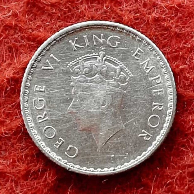 Quarter Rupee 1/4 Silver Coin 1939 George VI King Emperor Rare