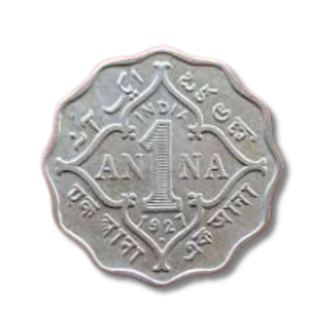 1927 1 Anna Coin – George V King Emperor – British India Collectible