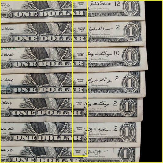 Buy 1 Dollar  Set of 7 Notes Different Year Series Mix Governor - Collection Bazzar