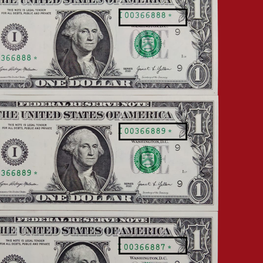 Buy 1 Dollar Star Lower Number Note Price Each USA ★ Note - Collection Bazzar