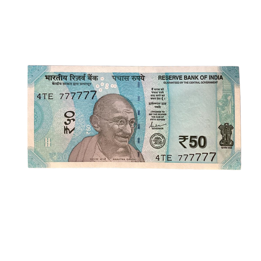 Rs 50 all 777777 solid number governor saktikant das rare collectible - Collection Bazzar