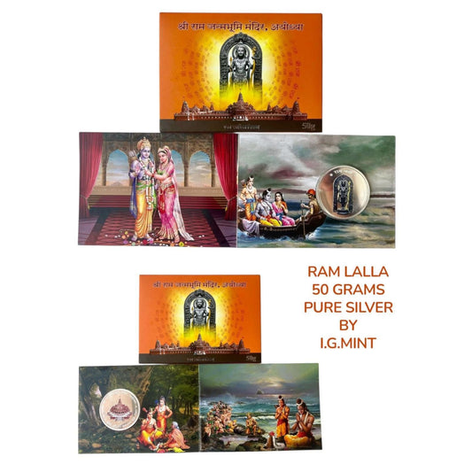 Shree Ram Janmabhoomi Mandir, Ayodhya – Mumbai Mint 50 gram Beautiful Coloured Silver Coin - Collection Bazzar