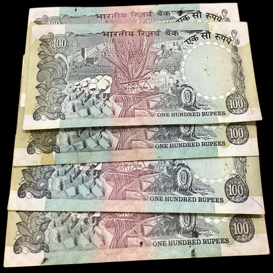Buy Rs 100 Old Agriculture issue All Governor (5 notes set) rare to get - Collection Bazzar