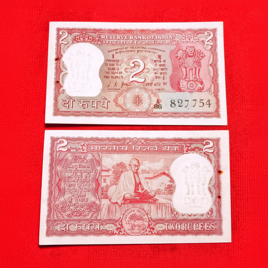Buy Rs 2 back side gandhi reading books 827754 L K JHA Sign - Collection Bazzar