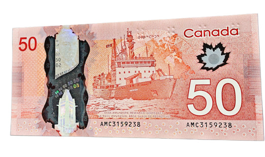 Canada $50 Polymer Banknote – Rare Collectible Currency - Collection Bazzar