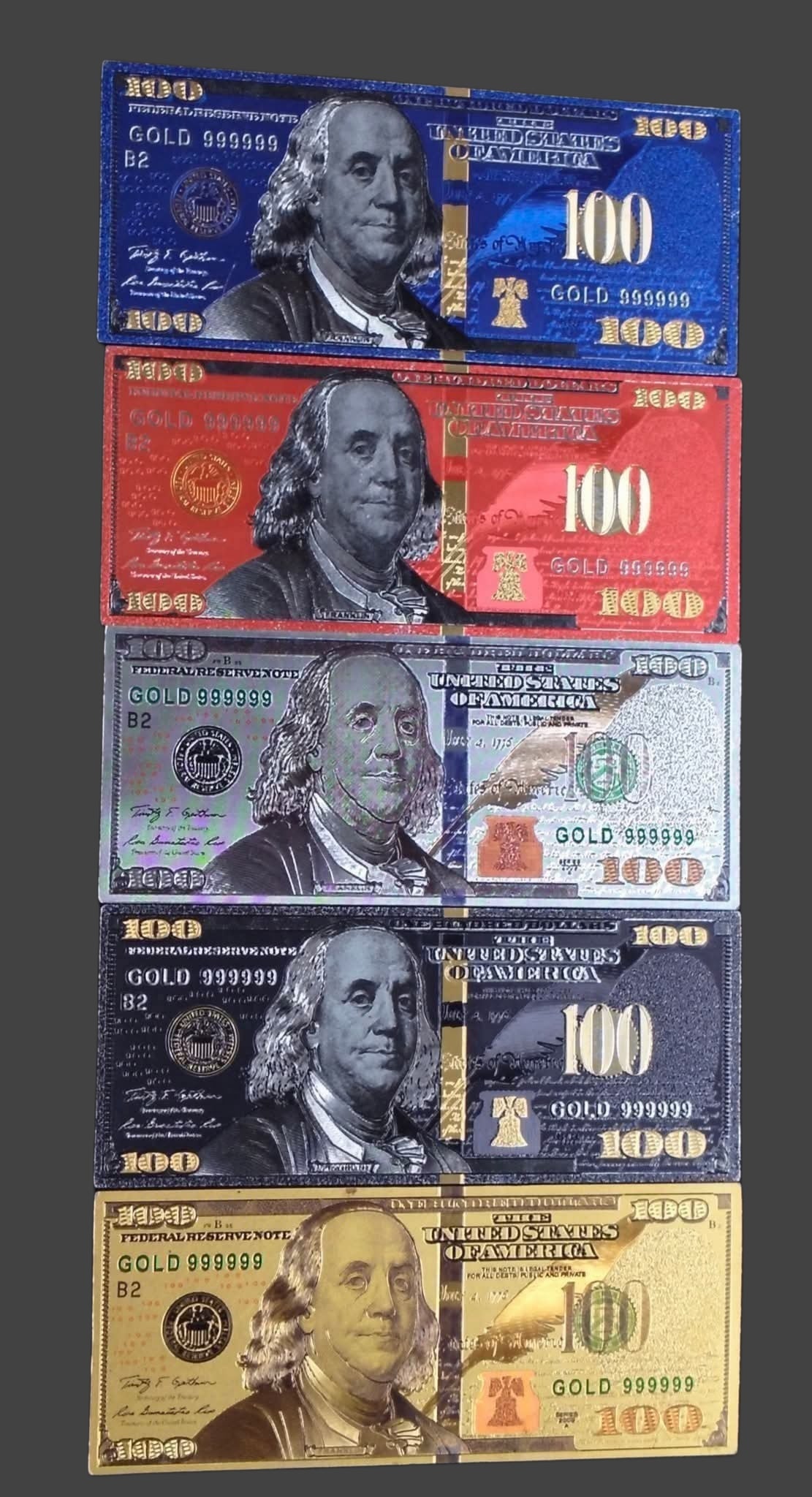 Children Learning Toy Money | 100 Dollar Color Notes 5 pis set - Collection Bazzar