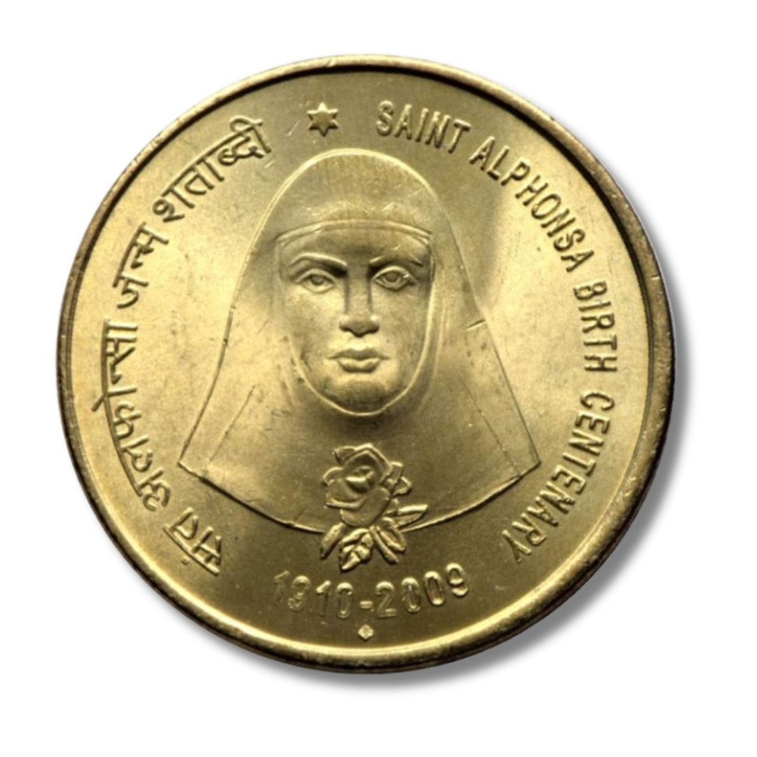 Saint Alphonsa Birth Centenary Commemorative Coin Set | ₹100 & ₹5 UNC