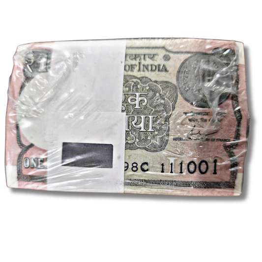 ₹1 Note Packet Lot – Fancy Serial 111001 RIM | 10 Packets (1000 Notes)