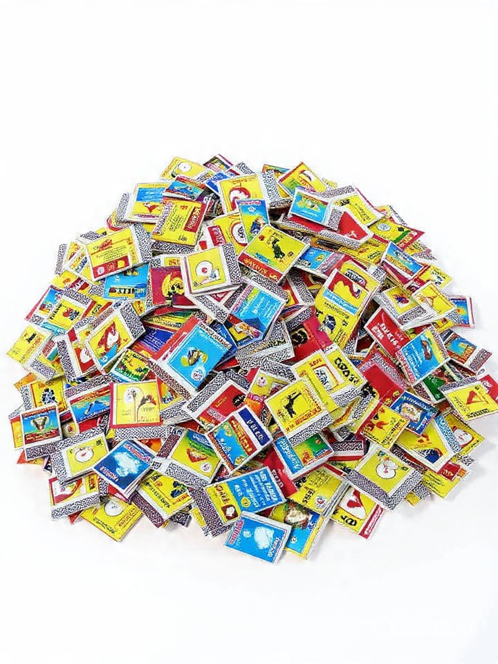 Colorful Vintage Matchbox Labels Bulk Pack – 100 Assorted Designs - Collection Bazzar