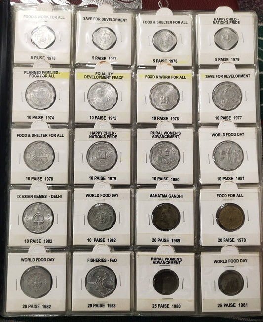 Complete Commemorative Coin Set - 151 Coins from 5 Paise to ₹10 - 1947 to 2025 Album - Collection Bazzar