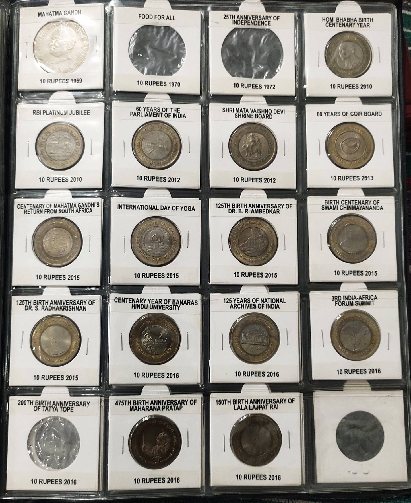 Complete Commemorative Coin Set - 151 Coins from 5 Paise to ₹10 - 1947 to 2025 Album - Collection Bazzar