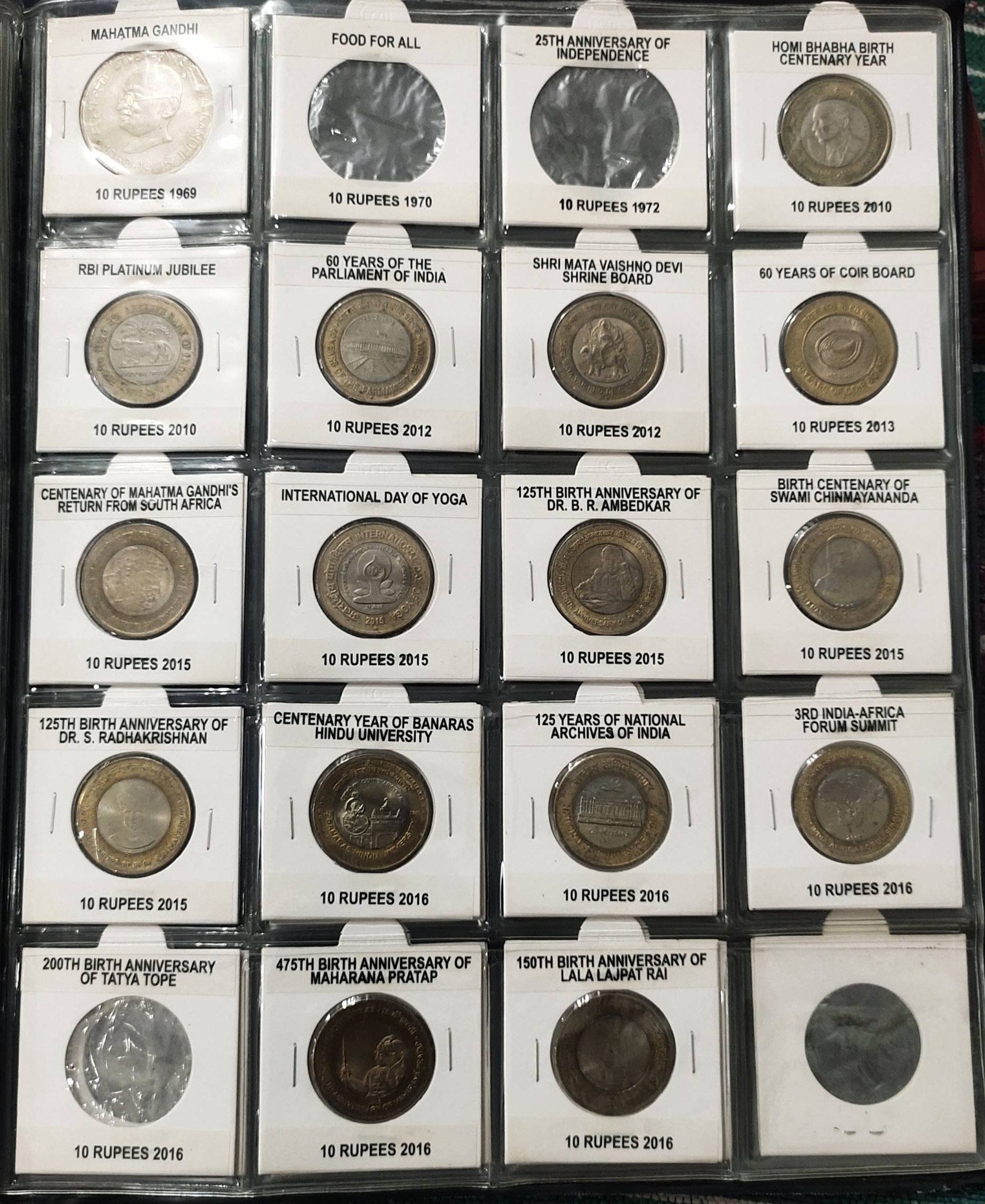 Complete Commemorative Coin Set - 151 Coins from 5 Paise to ₹10 - 1947 to 2025 Album - Collection Bazzar