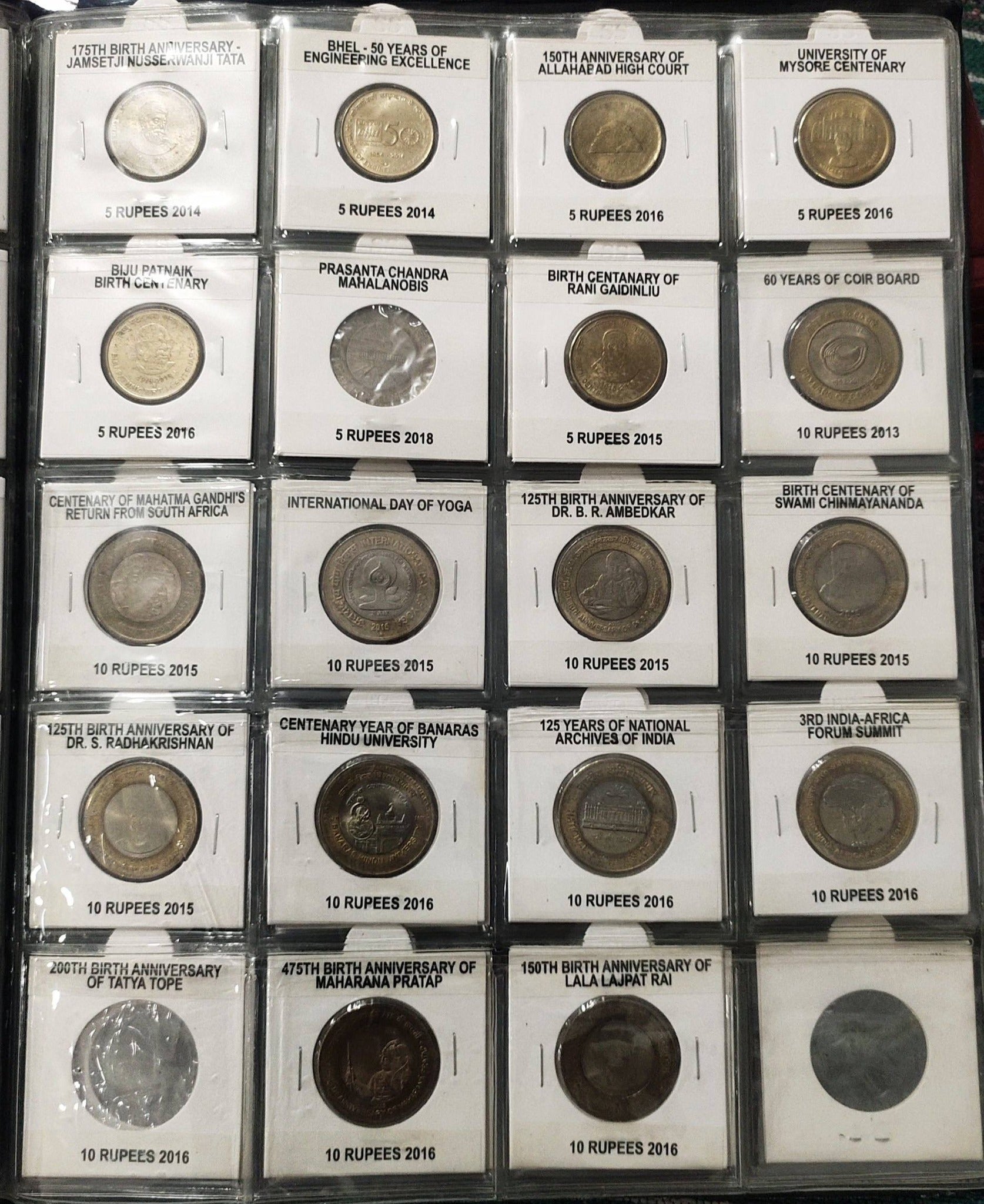 Complete Commemorative Coin Set - 151 Coins from 5 Paise to ₹10 - 1947 to 2025 Album - Collection Bazzar