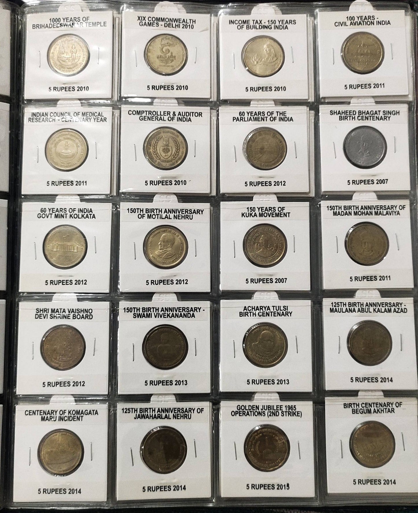 Complete Commemorative Coin Set - 151 Coins from 5 Paise to ₹10 - 1947 to 2025 Album - Collection Bazzar
