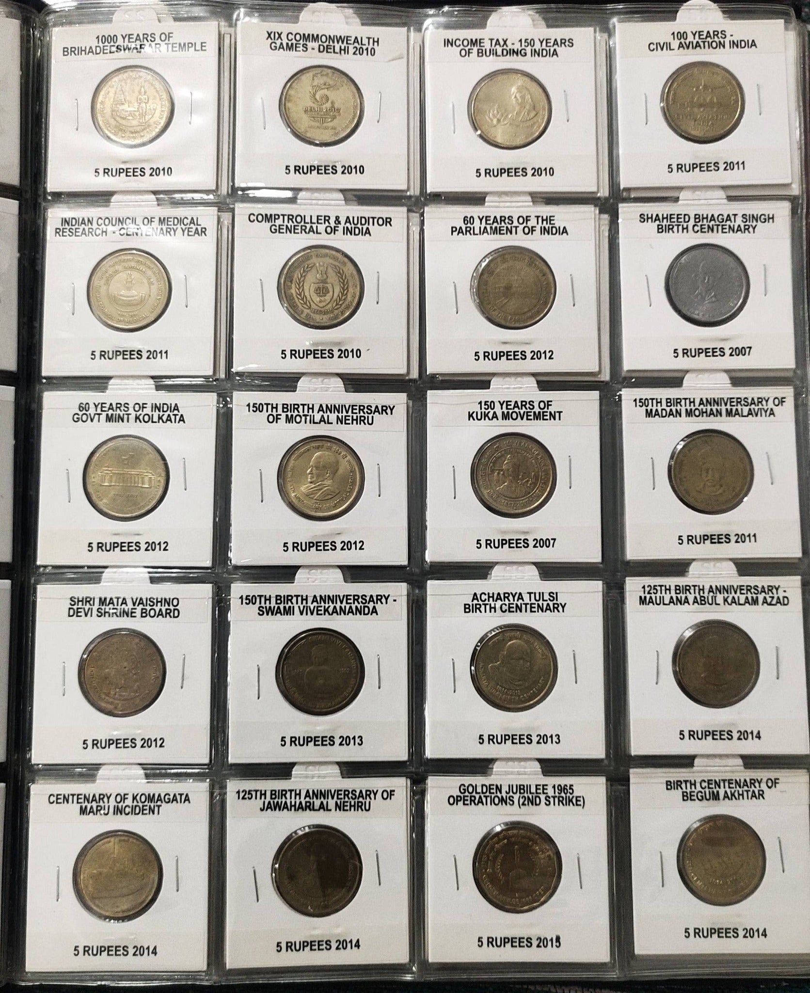 Complete Commemorative Coin Set - 151 Coins from 5 Paise to ₹10 - 1947 to 2025 Album - Collection Bazzar