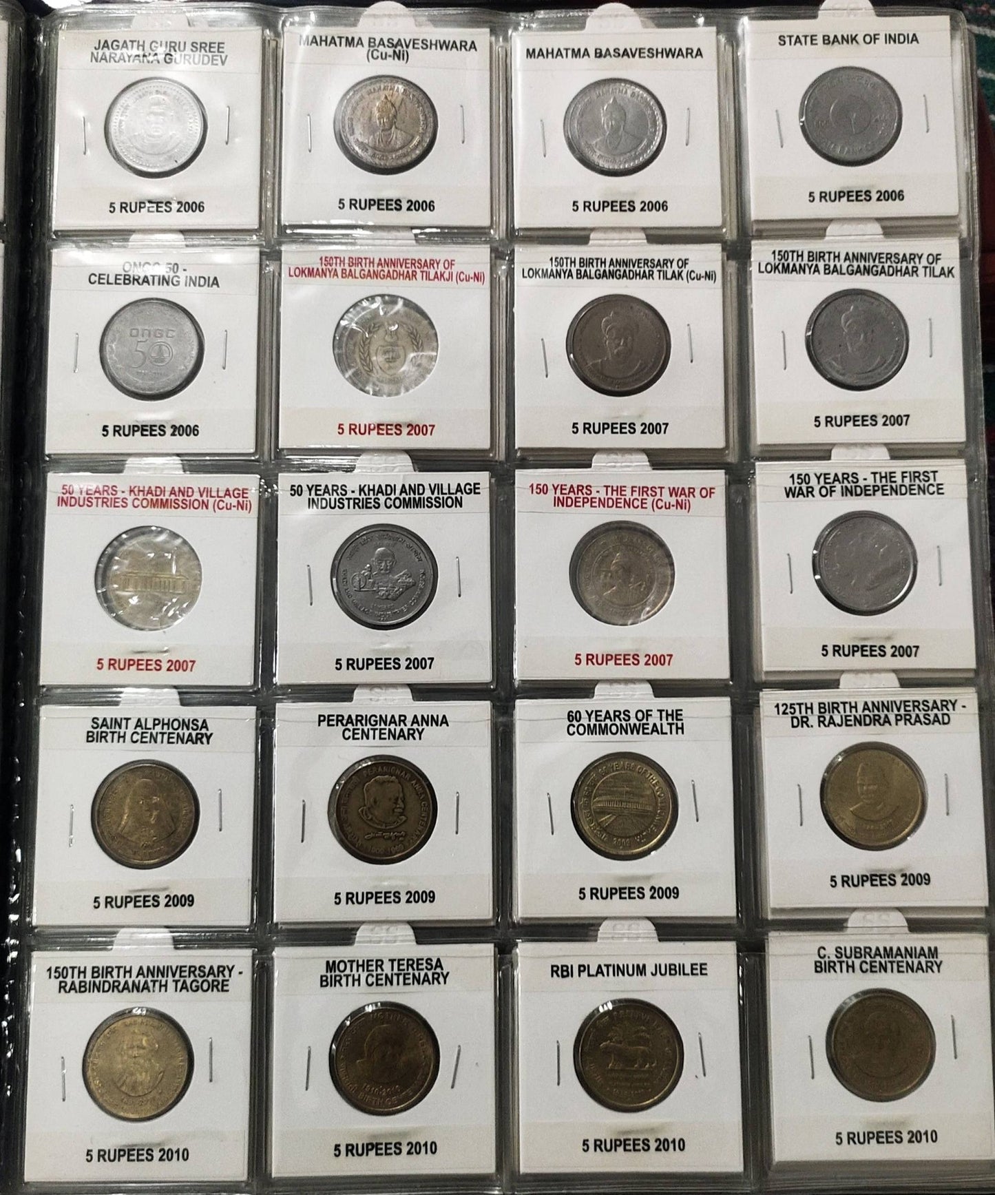 Complete Commemorative Coin Set - 151 Coins from 5 Paise to ₹10 - 1947 to 2025 Album - Collection Bazzar