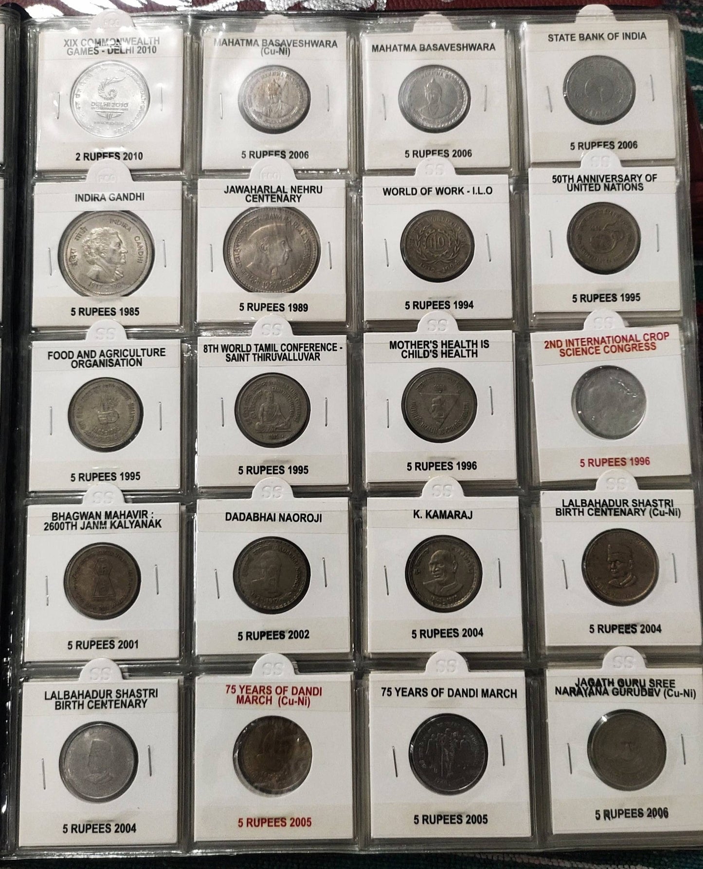 Complete Commemorative Coin Set - 151 Coins from 5 Paise to ₹10 - 1947 to 2025 Album - Collection Bazzar