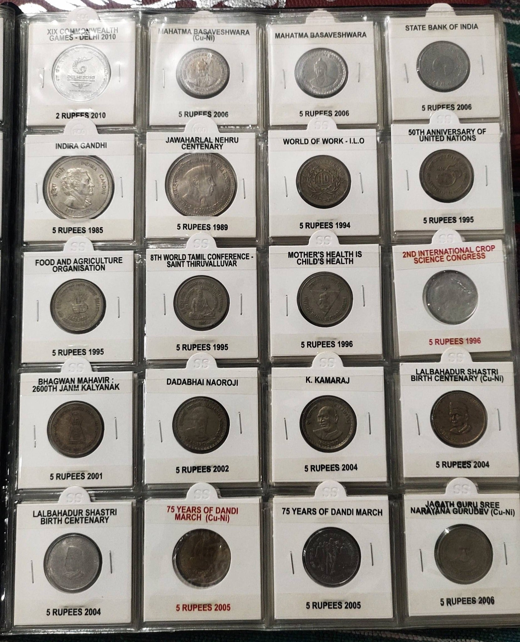 Complete Commemorative Coin Set - 151 Coins from 5 Paise to ₹10 - 1947 to 2025 Album - Collection Bazzar