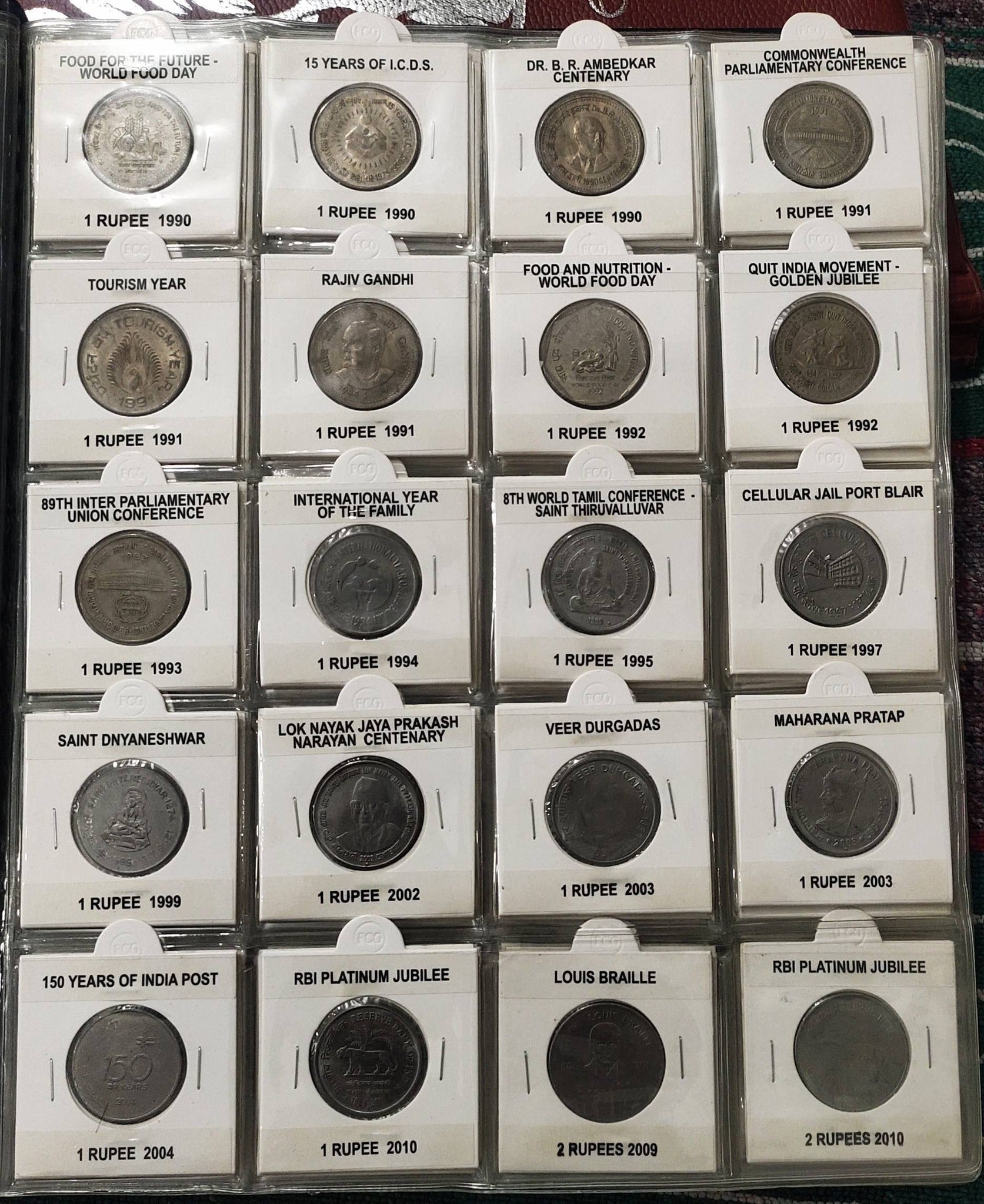 Complete Commemorative Coin Set - 151 Coins from 5 Paise to ₹10 - 1947 to 2025 Album - Collection Bazzar