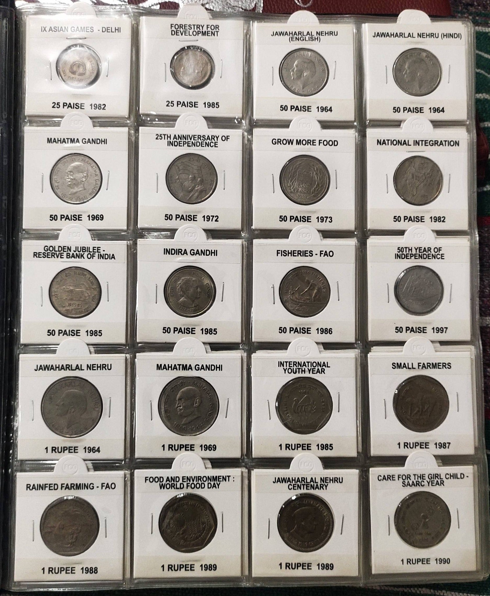 Complete Commemorative Coin Set - 151 Coins from 5 Paise to ₹10 - 1947 to 2025 Album - Collection Bazzar