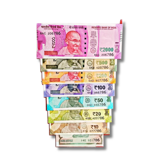 Complete Set – Rs 1, 10, 20, 50, 100, 200, 500, 2000 – Ending 786 – Gem UNC – Bismillah Raheem Number