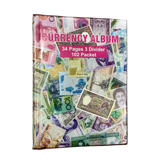 Currency Note Album (102 Pocket) – 34 Pages, 3 Dividers Collectors Edition - Collection Bazzar