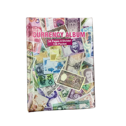 Currency Note Album (136 Pocket) – 34 Pages, 4 Dividers Collectors Edition - Collection Bazzar